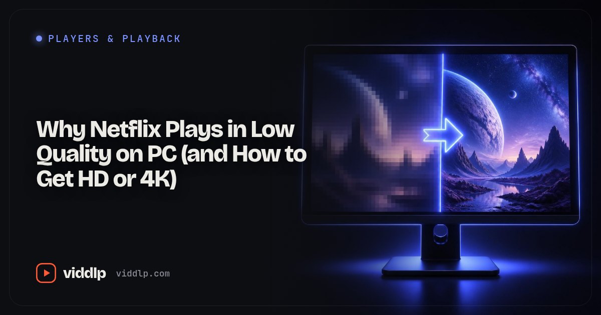Why Netflix Plays in Low Quality on PC (and How to Get HD or 4K)